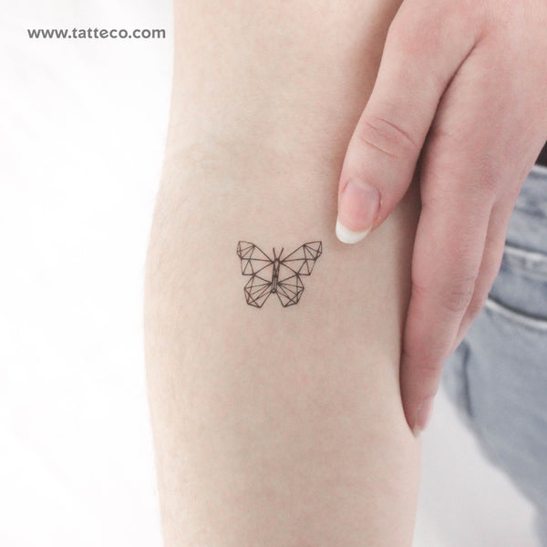 Low Poly Butterfly Temporary Tattoo - Set of 3