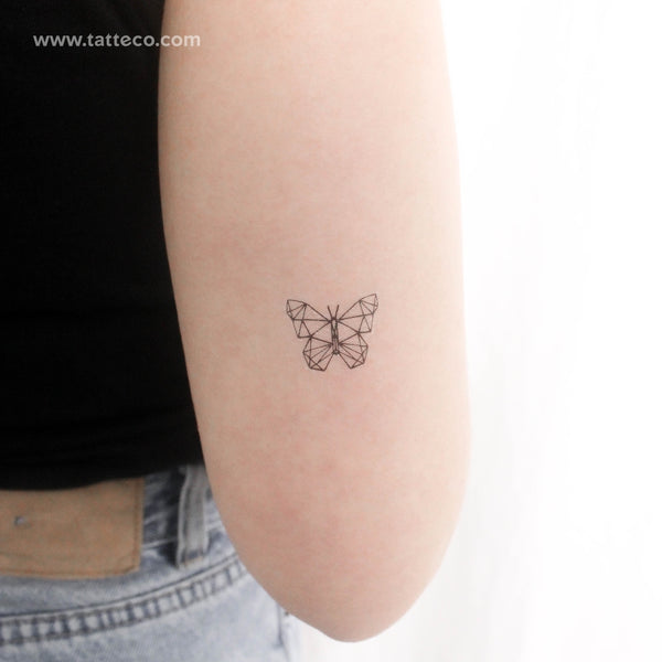 Low Poly Butterfly Temporary Tattoo - Set of 3