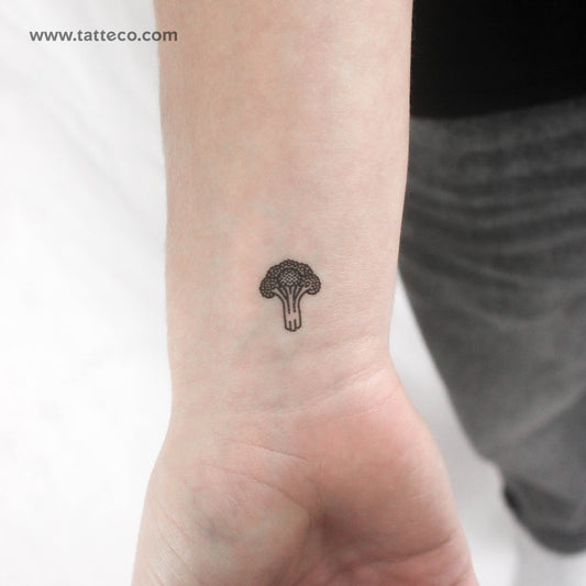 Tatuaje temporal de brócoli pequeño - Juego de 3