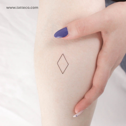 Rhombus Outline Temporary Tattoo - Set of 3