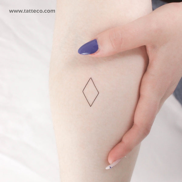 Rhombus Outline Temporary Tattoo - Set of 3