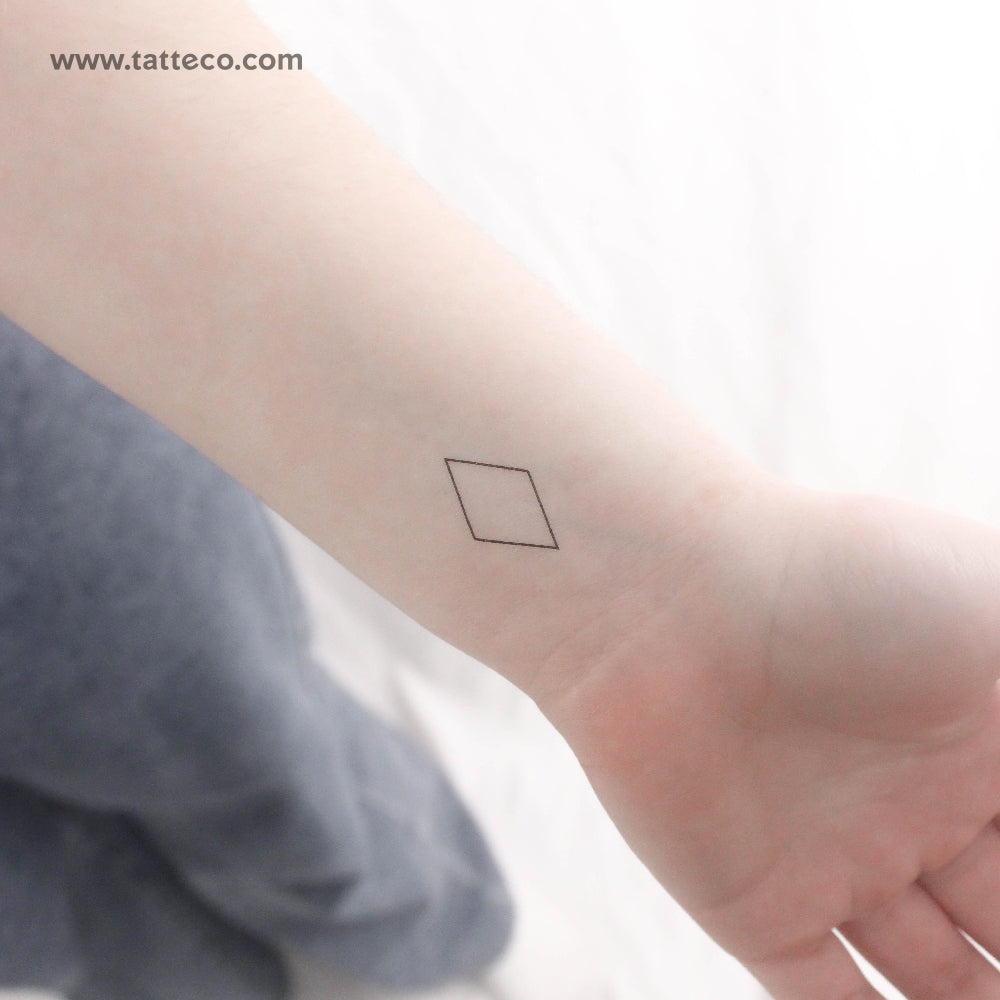 Tatuaje temporal de contorno de rombo - Juego de 3