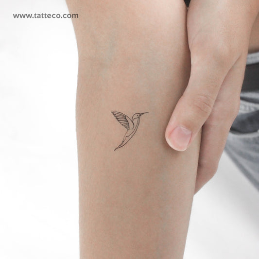 Fine Line Hummingbird Temporary Tattoo - Set of 3