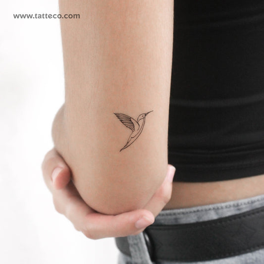 Fine Line Hummingbird Temporary Tattoo - Set of 3