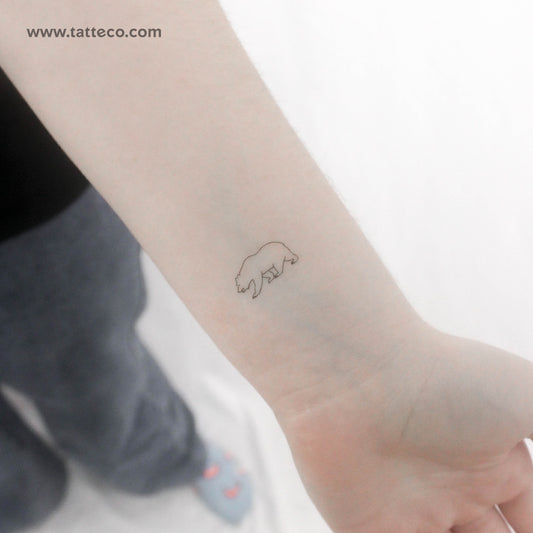 Grizzly Bear Temporary Tattoo - Set of 3