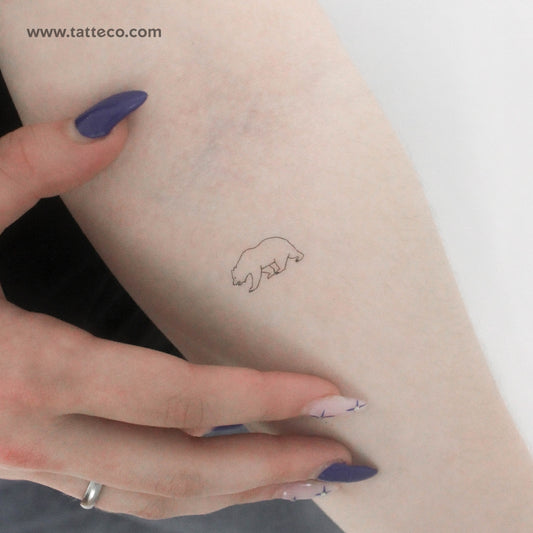 Grizzly Bear Temporary Tattoo - Set of 3
