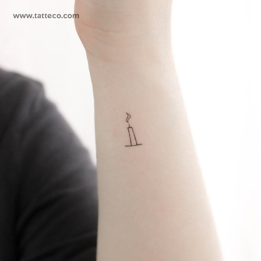Tatuaje temporal de vela minimalista - Juego de 3