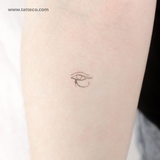 Tatuaje temporal del ojo de Horus de línea fina (juego de 3)