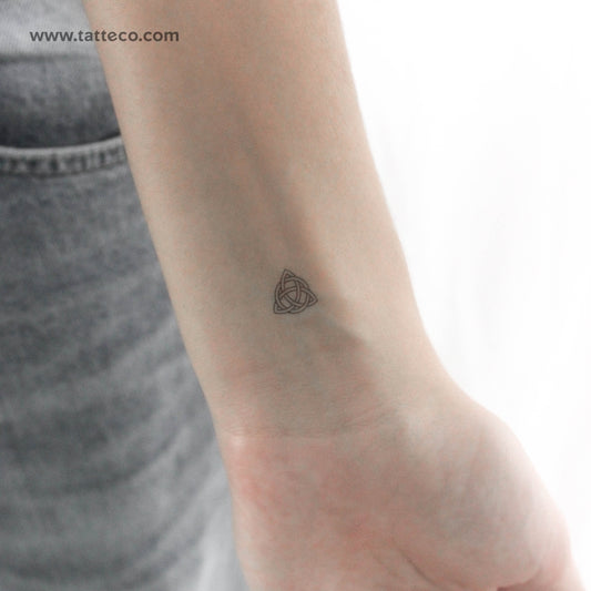 Tiny Interlaced Trinity Knot Temporary Tattoo - Set of 3