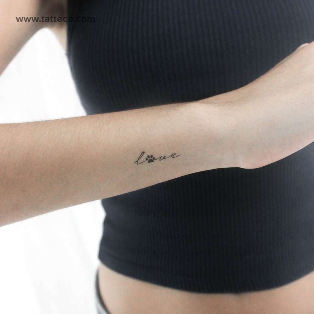 Love Paw Print Temporary Tattoo - Set of 3