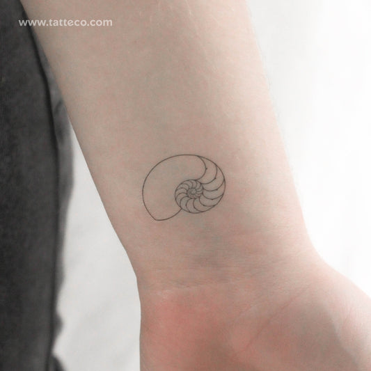 Tatuaje temporal de concha de nautilus - Juego de 3