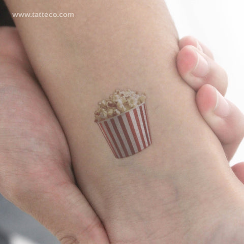 Popcorn Temporary Tattoo - Set of 3