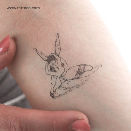 Tatuaje temporal "Psique revivida por el beso de Cupido" (juego de 3)
