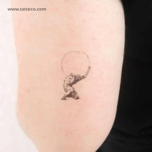 Crouching Figure Of Atlas Temporary Tattoo - Set of 3