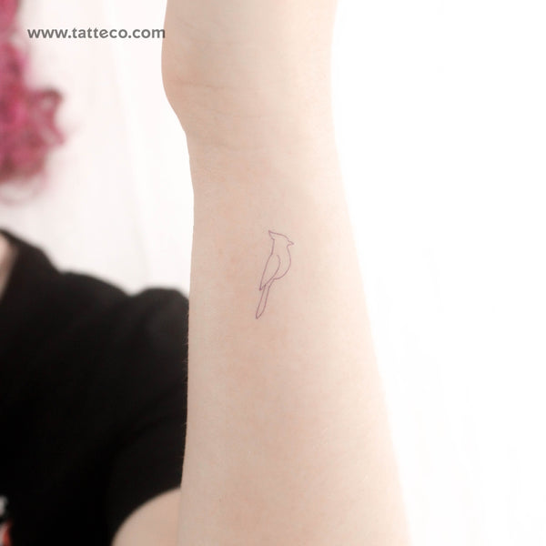 Fine Line Blue Jay Temporary Tattoo - Set of 3