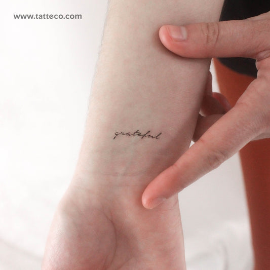 Tatuaje temporal "Agradecido" - Juego de 3