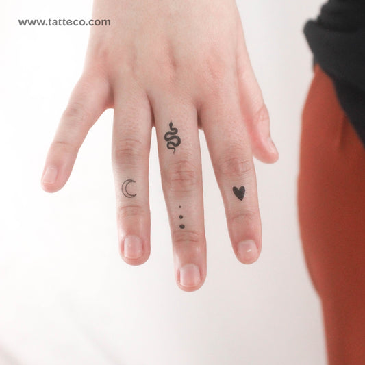 Tatuajes temporales para dedos - Juego de 4 x 3