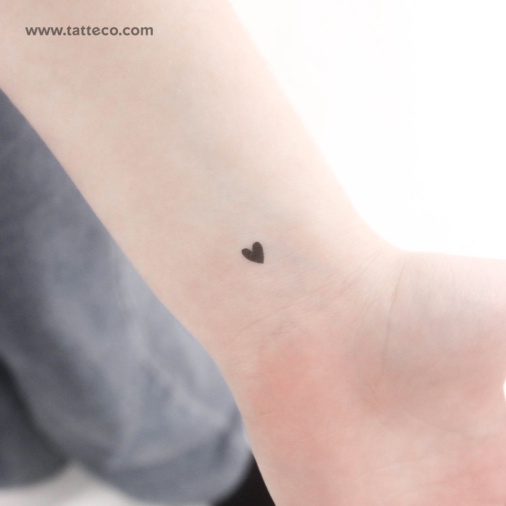Tiny Black Heart Temporary Tattoo - Set of 3