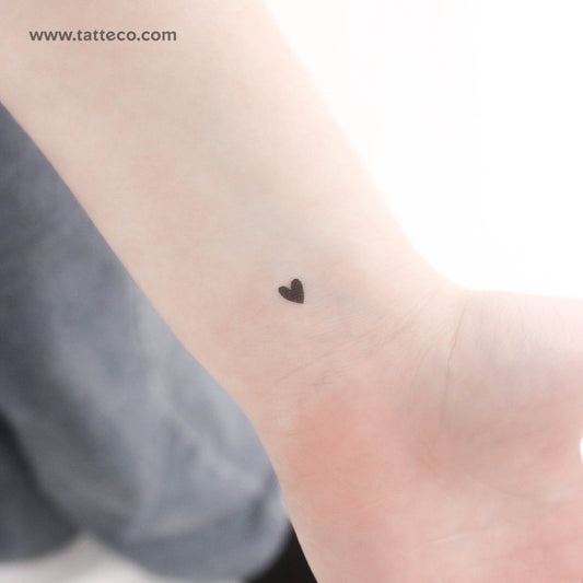 Tatuaje temporal de corazón negro pequeño (juego de 3)