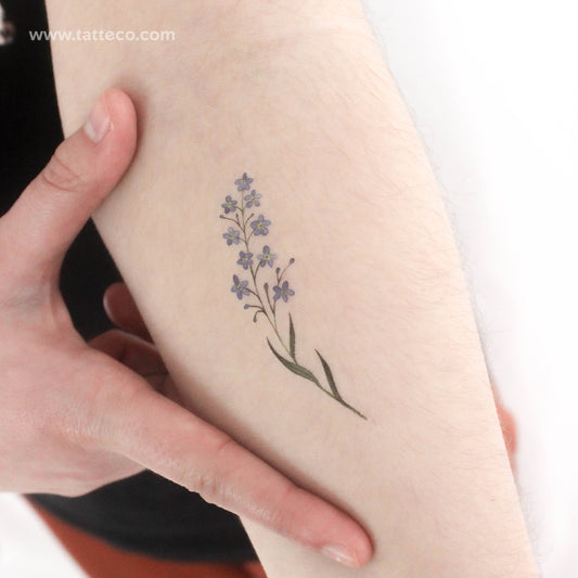 Tatuaje temporal de nomeolvides en acuarela (juego de 3)