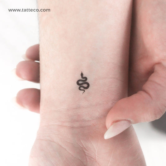 Tatuaje temporal de serpiente negra diminuta - Juego de 3