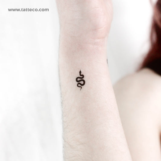 Tatuaje temporal de serpiente negra diminuta - Juego de 3