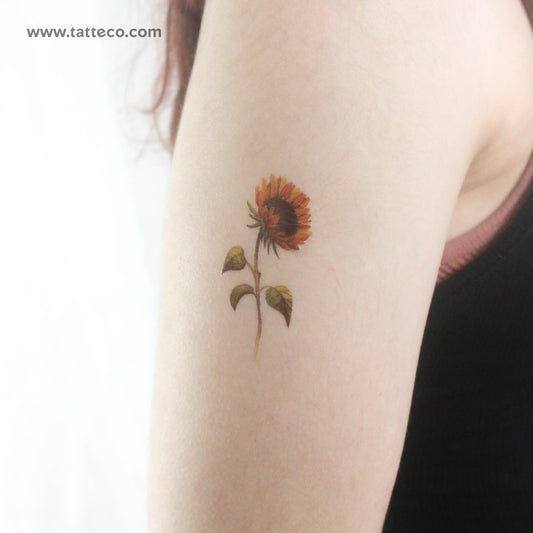 Tatuaje temporal de girasol - Juego de 3
