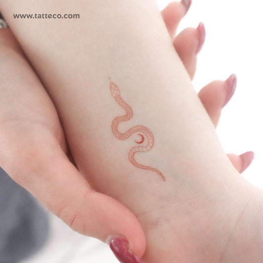Tatuaje temporal "La serpiente Soma" [Roja] de Jakenowicz - Juego de 3