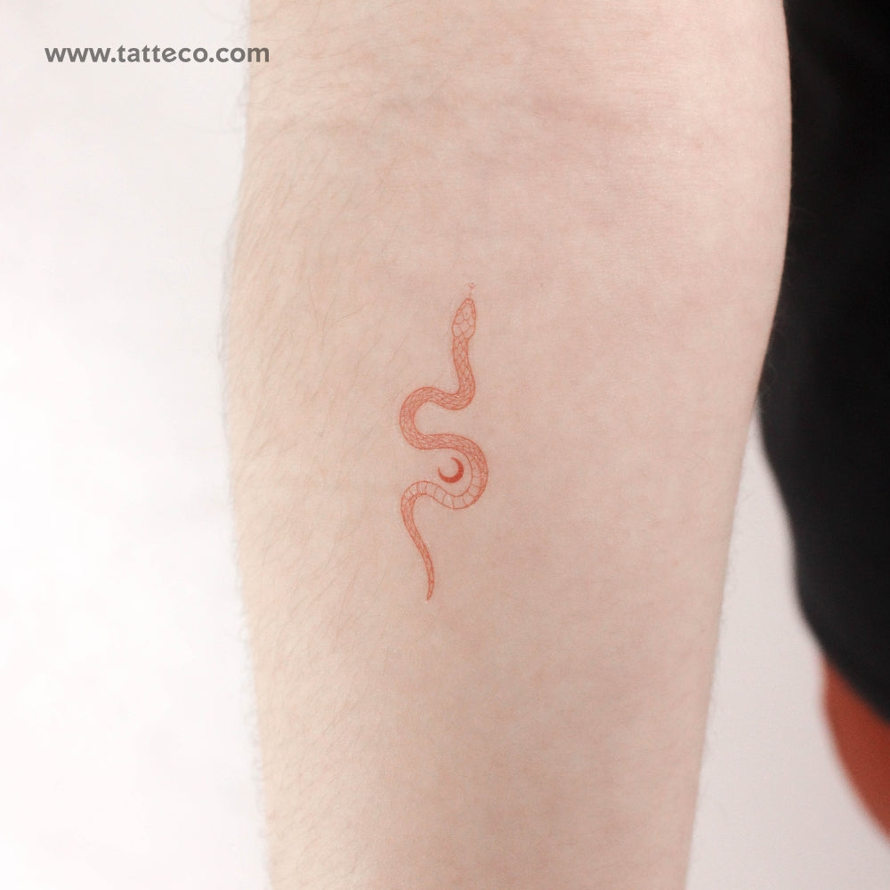 Tatuaje temporal "La serpiente Soma" [Roja] de Jakenowicz - Juego de 3