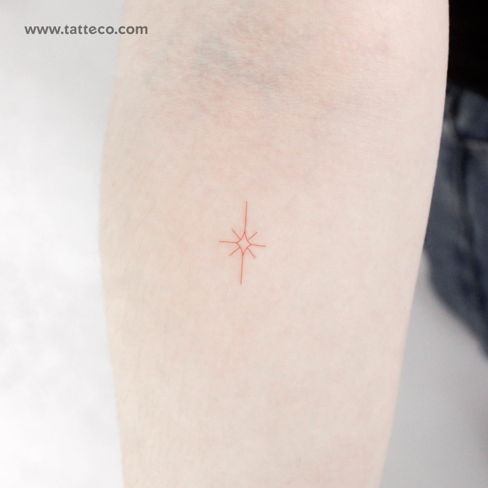 Morning Star Type II [Red] by Jakenowicz Temporary Tattoo - Set of 3