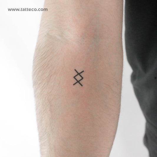 Minimalist Ingwaz Temporary Tattoo - Set of 3
