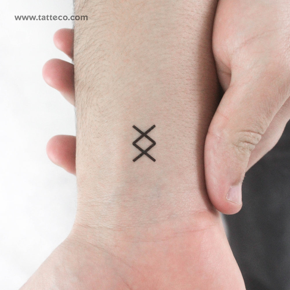 Minimalist Ingwaz Temporary Tattoo - Set of 3
