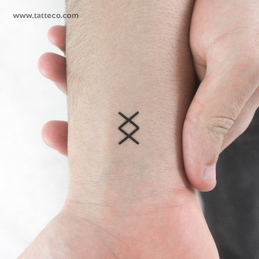 Minimalist Ingwaz Temporary Tattoo - Set of 3