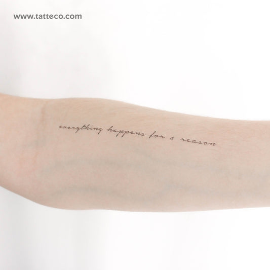 Tatuaje temporal "Todo sucede por una razón" - Juego de 3