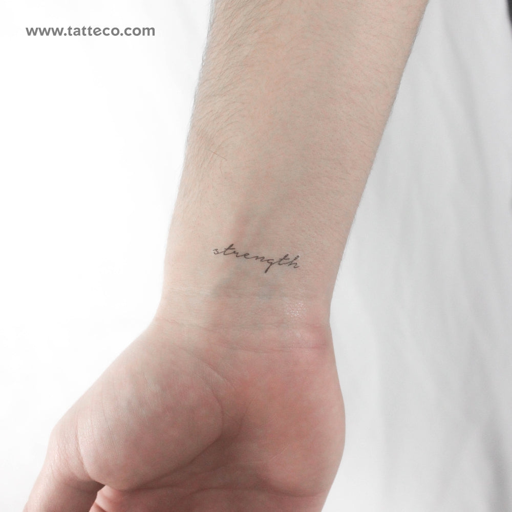'Strength' Temporary Tattoo - Set of 3