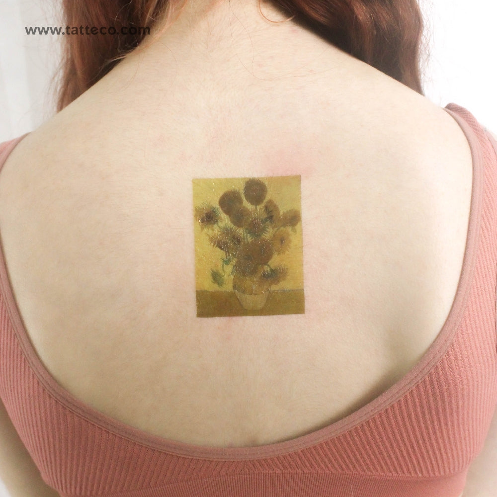 Van Gogh's Sunflowers Temporary Tattoo - Set of 3