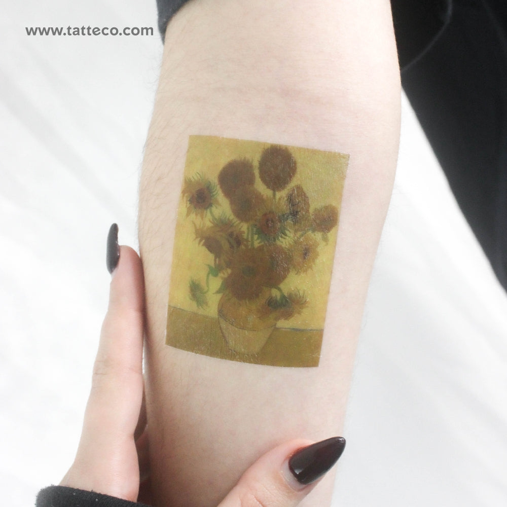 Van Gogh's Sunflowers Temporary Tattoo - Set of 3