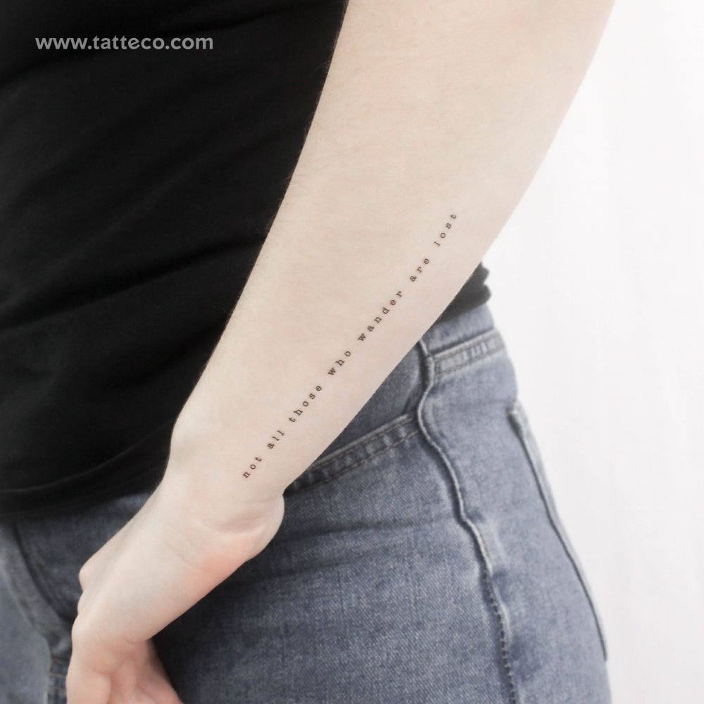 Not All Those Who Wander Are Lost Temporary Tattoo - Set of 3