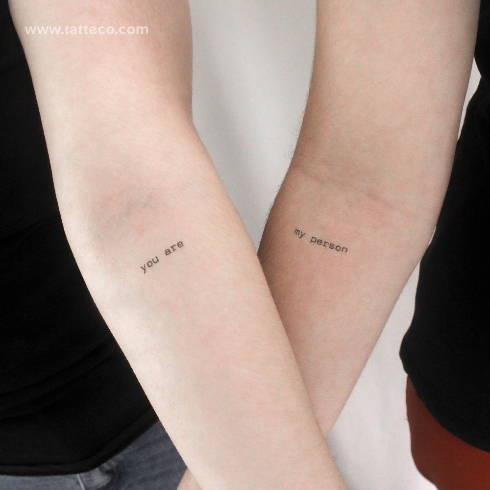Matching You Are My Person Temporary Tattoos - Set of 3+3