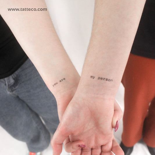 Tatuajes temporales "Eres mi persona" a juego - Set de 3+3