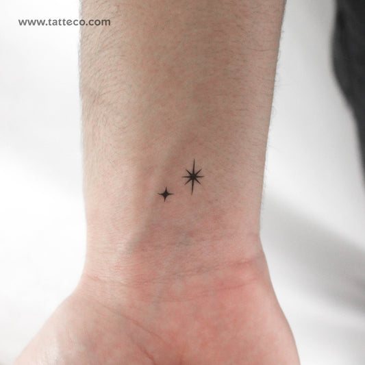 Tatuaje temporal de la segunda estrella a la derecha (juego de 3)