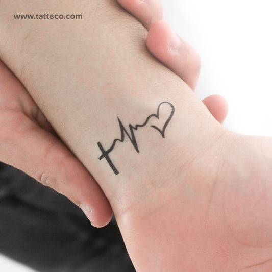 Tatuaje temporal de fe, esperanza y amor (juego de 3)