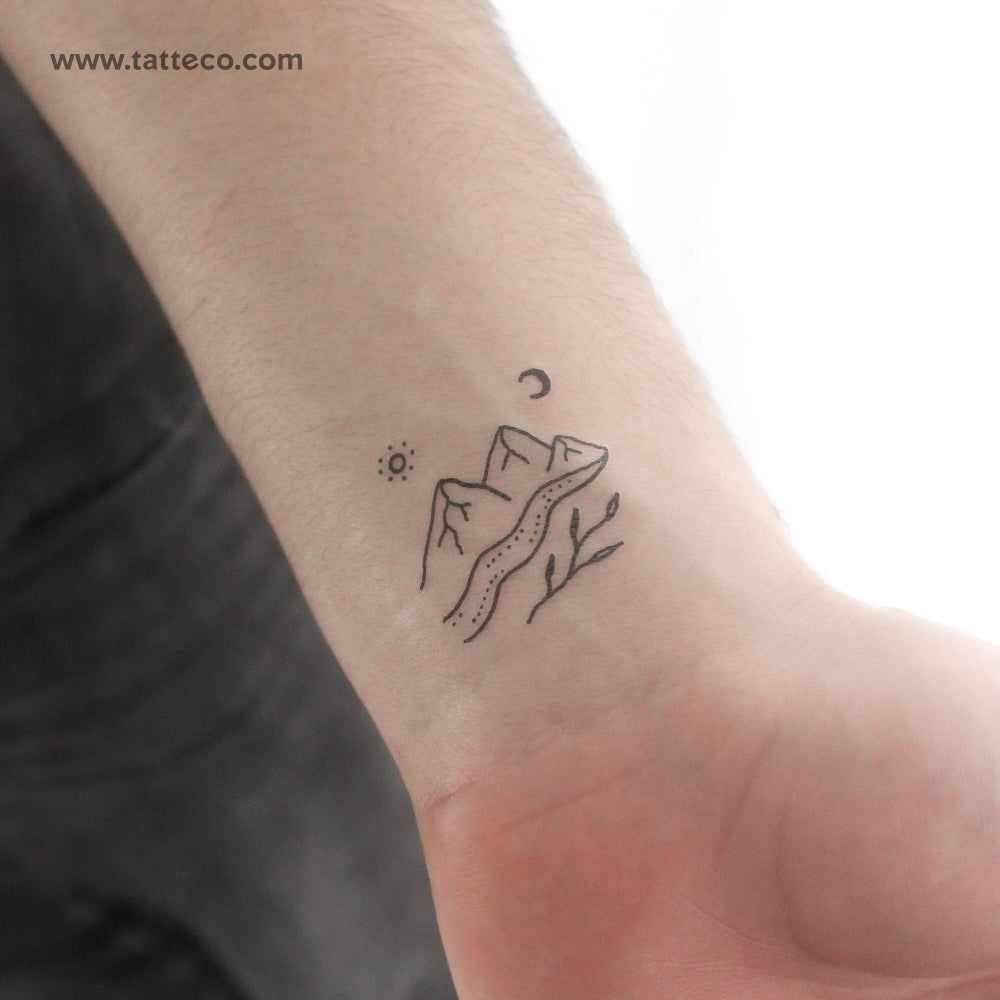 Mountain River Temporary Tattoo by Tukoi - Set of 3