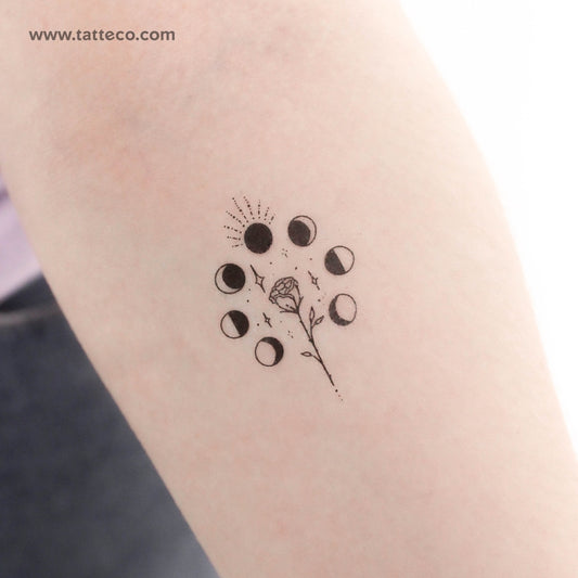 Tatuaje temporal "Fases de rosa" de Tukoi - Juego de 3