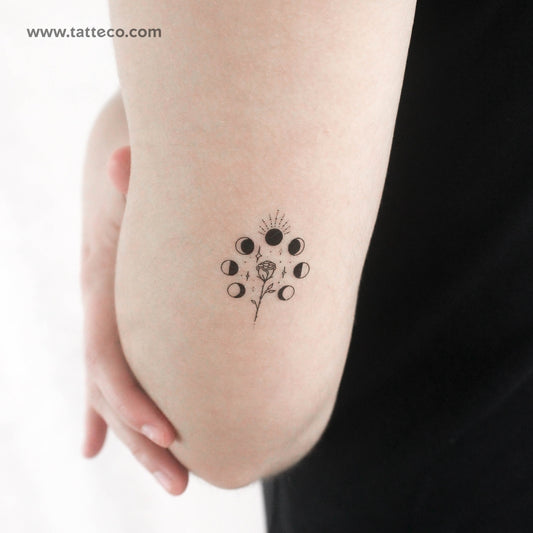 Tatuaje temporal "Fases de rosa" de Tukoi - Juego de 3