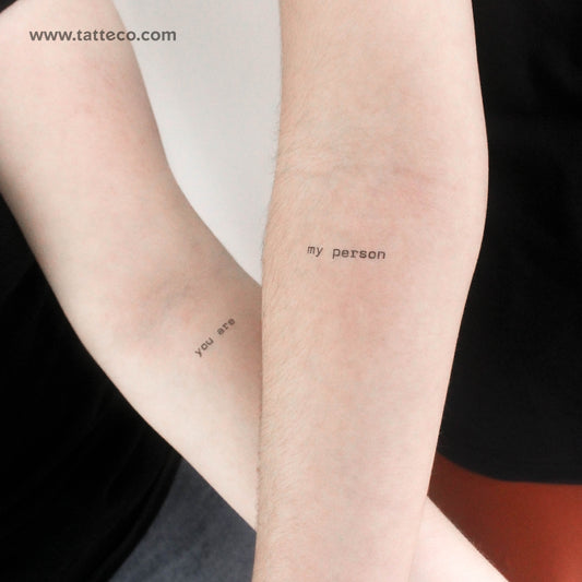 Tatuajes temporales "Eres mi persona" a juego - Set de 3+3