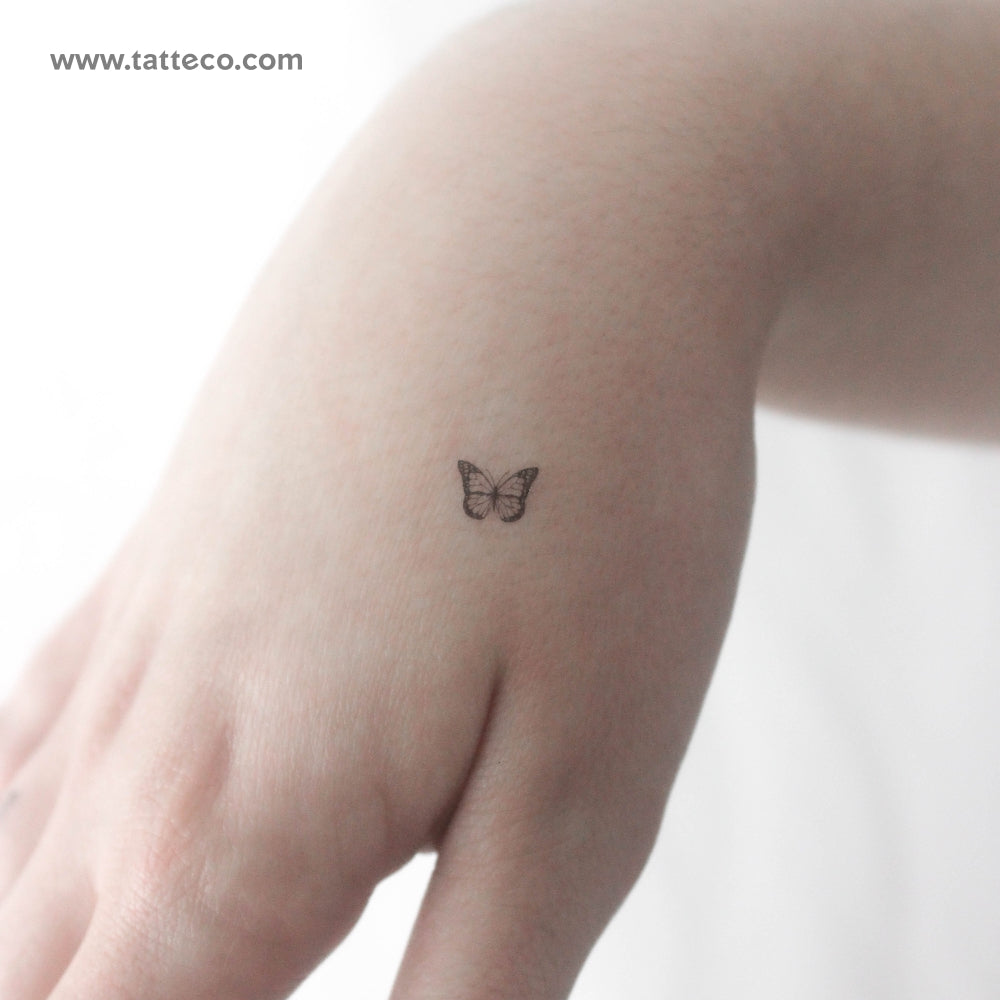 Tiny Tiger Butterfly Temporary Tattoo - Set of 3