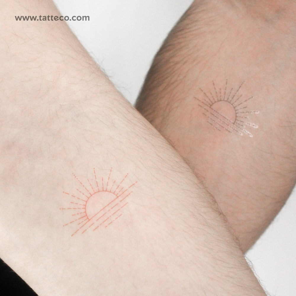 Matching Sunset Temporary Tattoos by Jakenowicz