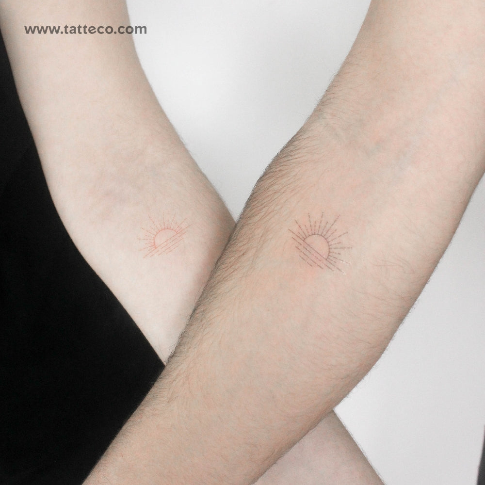 Matching Sunset Temporary Tattoos by Jakenowicz