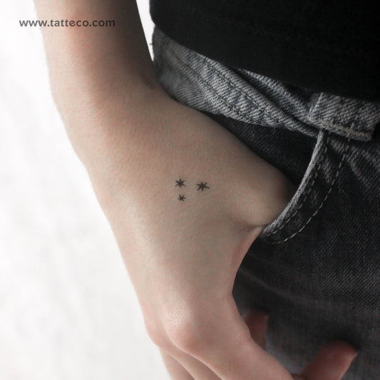 Tatuaje temporal de tres estrellas pequeñas (juego de 3)